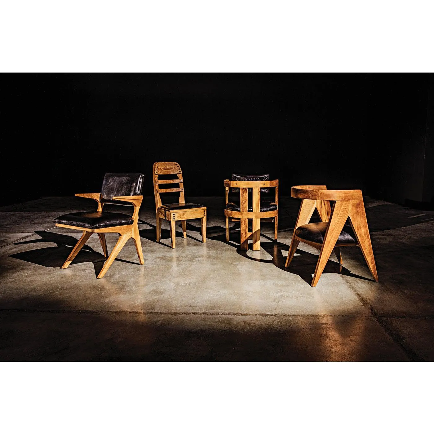 Laila Chair, Teak with Leather