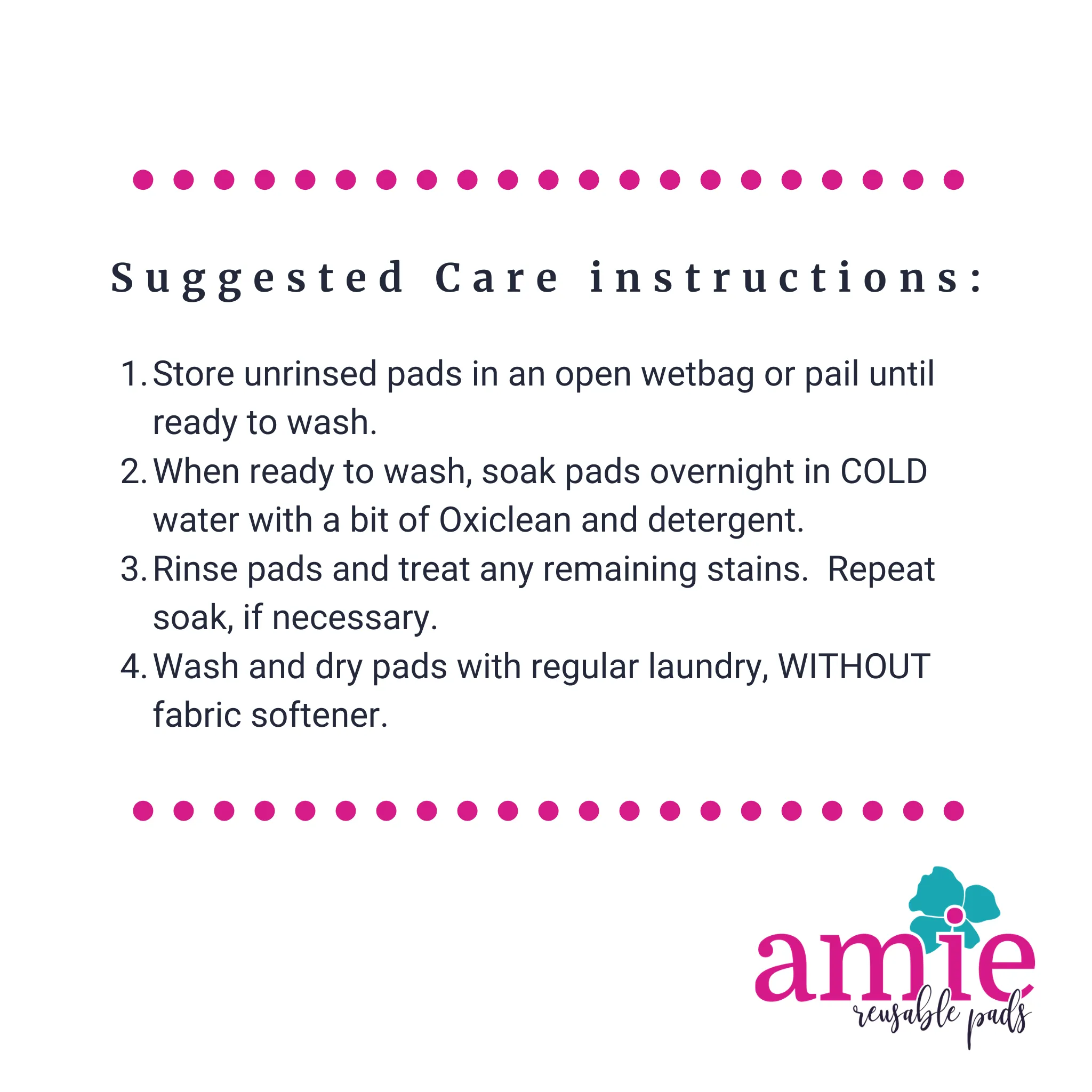 Light Absorbency Reusable Pads: Peonies