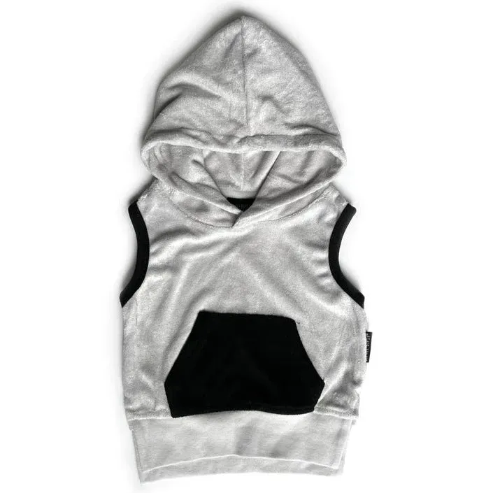 Little Bipsy Terry Cloth Sleeveless Hoodie - Monochrome