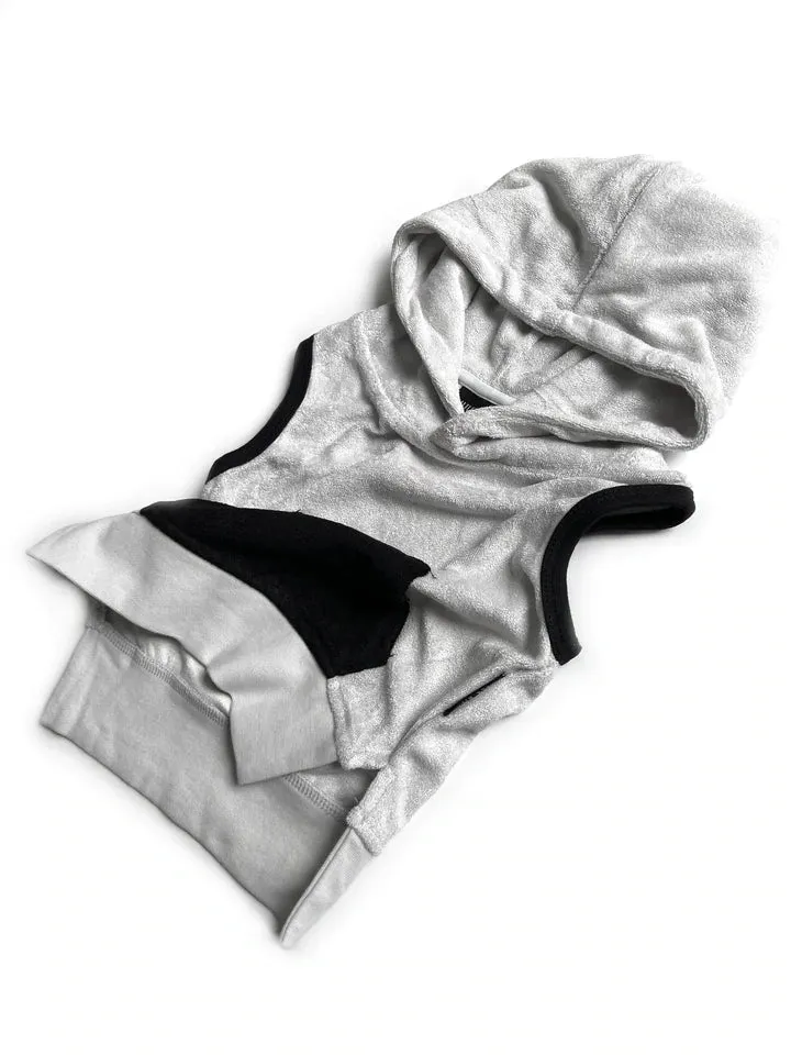 Little Bipsy Terry Cloth Sleeveless Hoodie - Monochrome