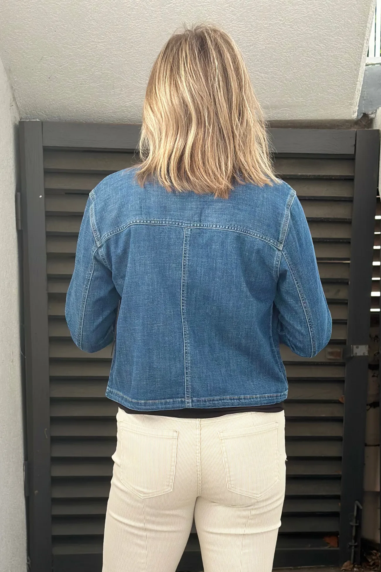 Liverpool Laguna Beach Denim Cropped Cargo Jacket