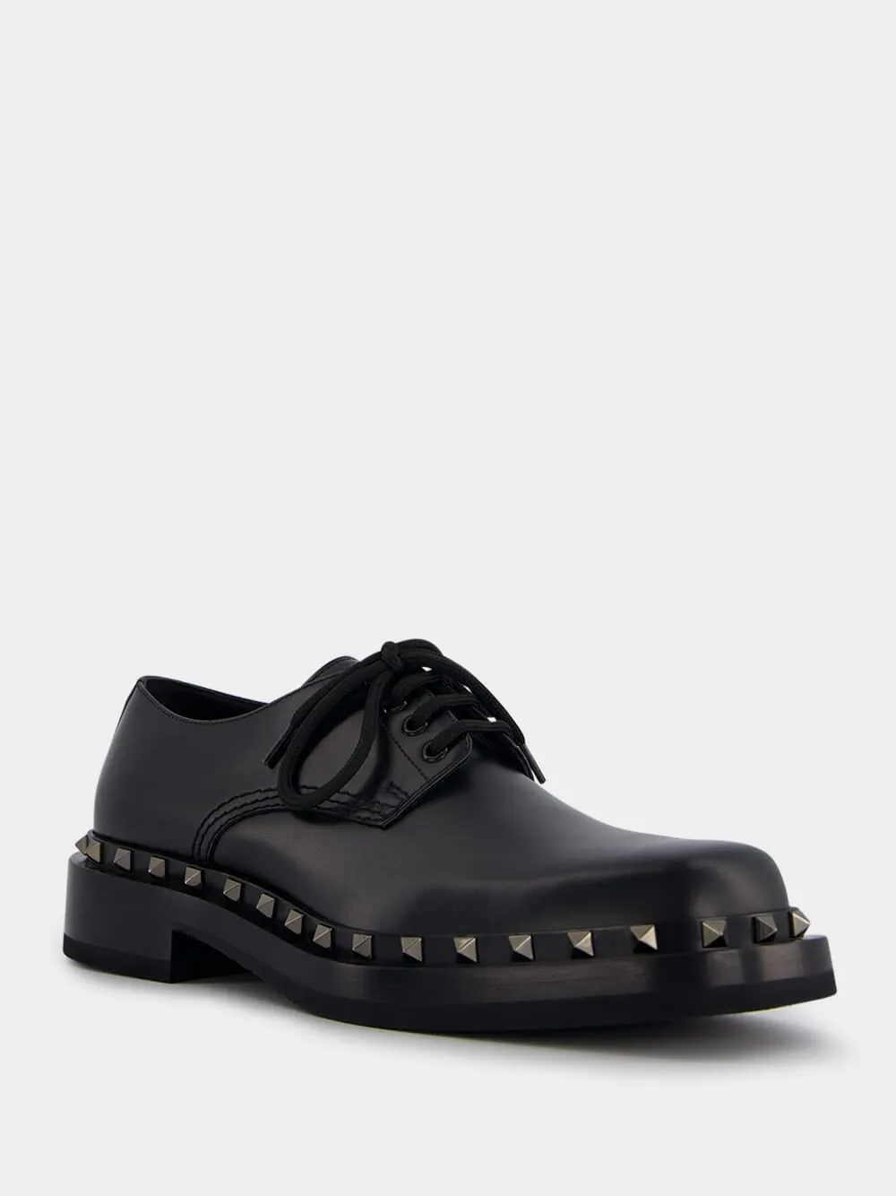 M-Way Rockstud Leather Derby Shoes