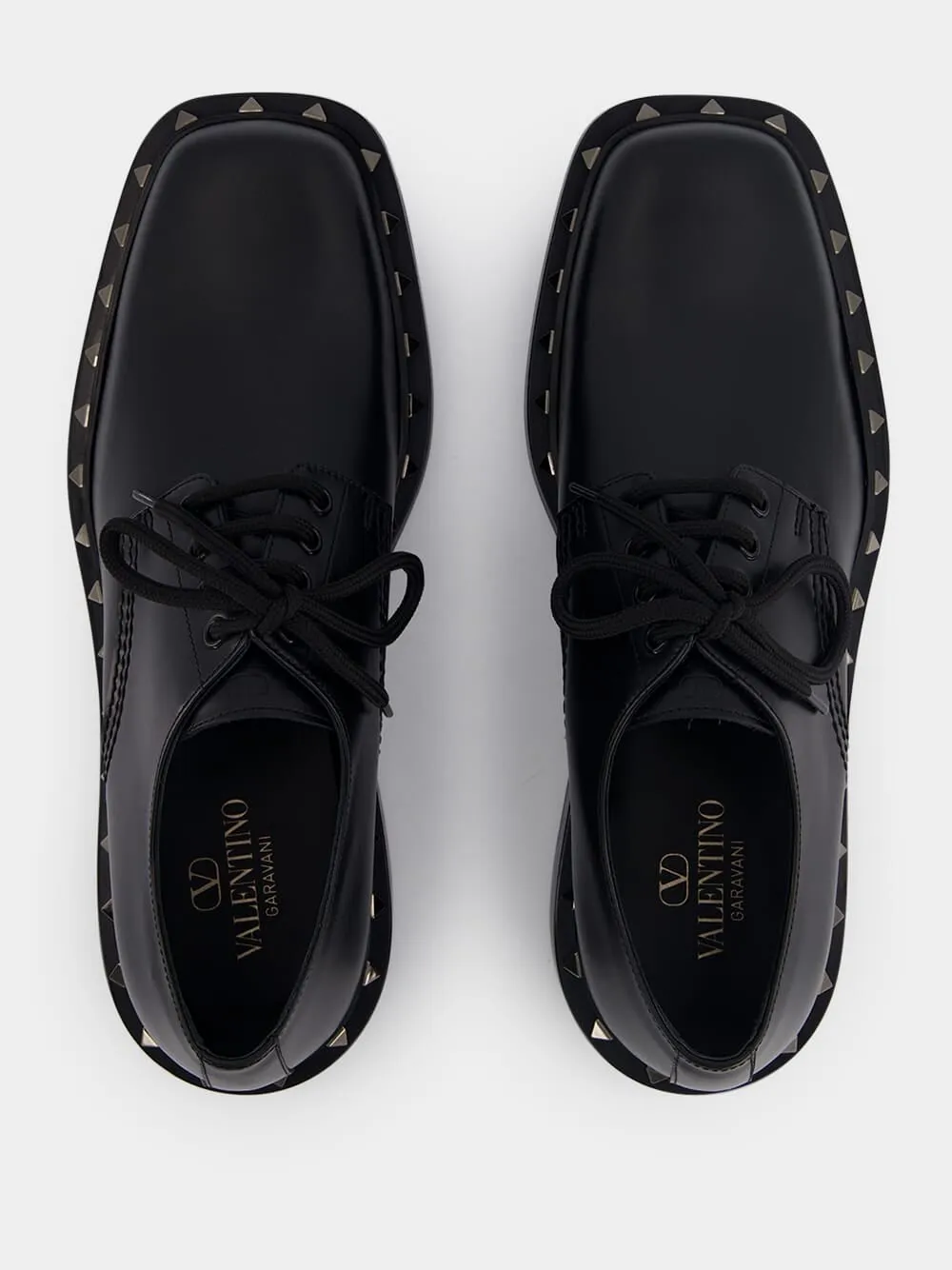 M-Way Rockstud Leather Derby Shoes
