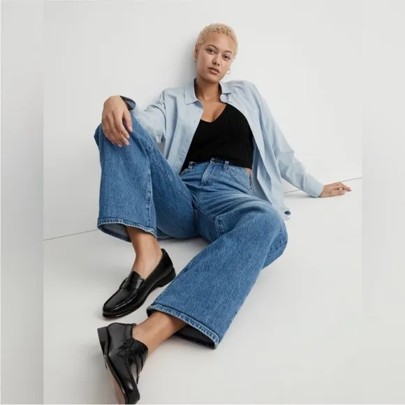 Madewell The Curvy Perfect Vintage Wide-Leg Crop Jean 27