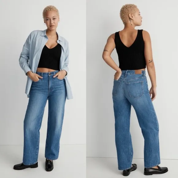 Madewell The Curvy Perfect Vintage Wide-Leg Crop Jean 27