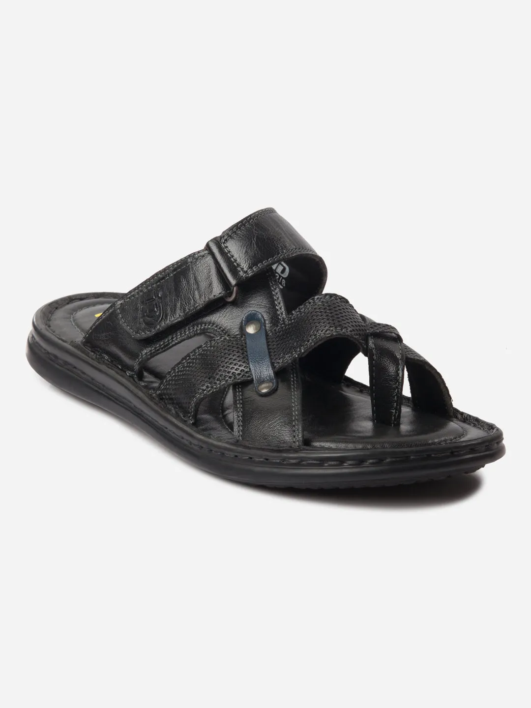Men's Black Cross Strap Sandals (ID4151)