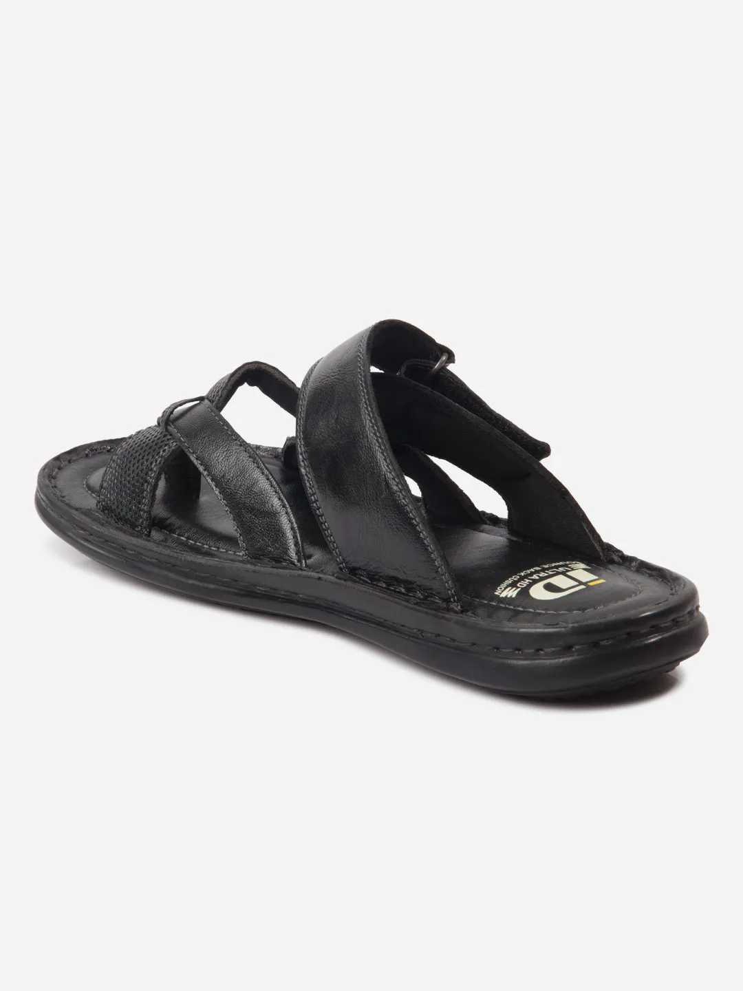 Men's Black Cross Strap Sandals (ID4151)