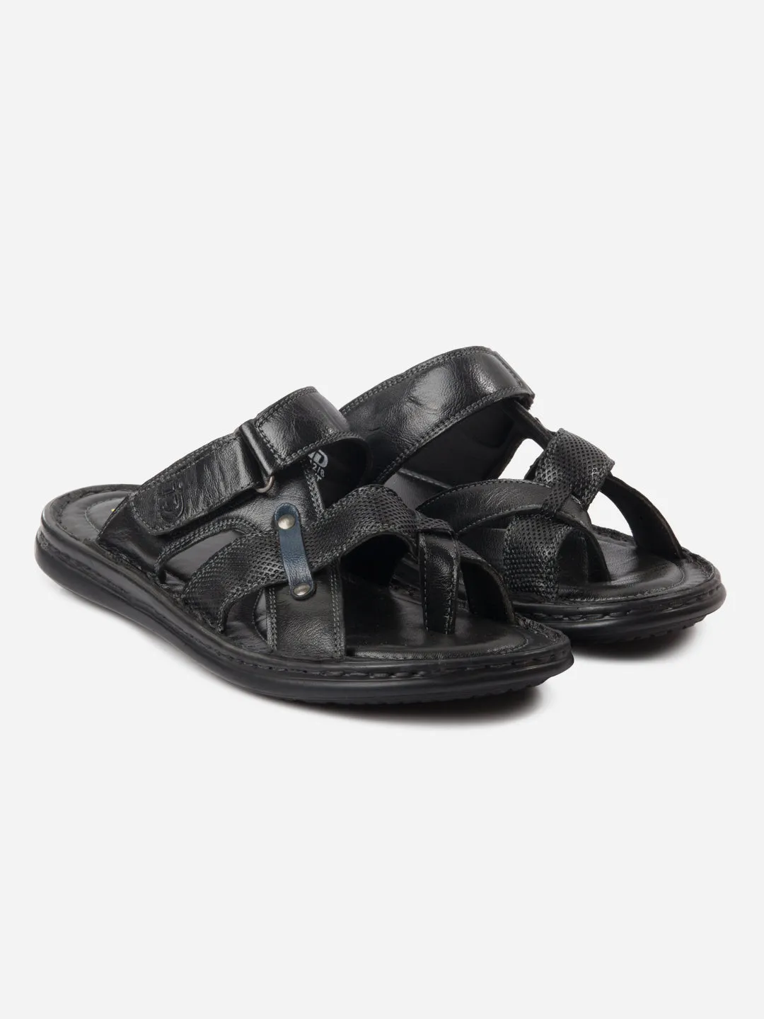 Men's Black Cross Strap Sandals (ID4151)