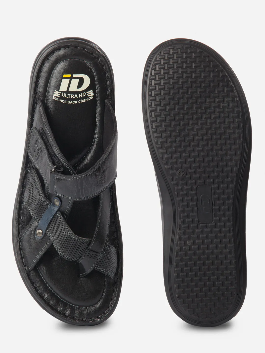 Men's Black Cross Strap Sandals (ID4151)