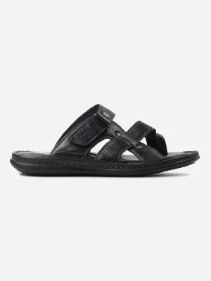 Men's Black Cross Strap Sandals (ID4151)