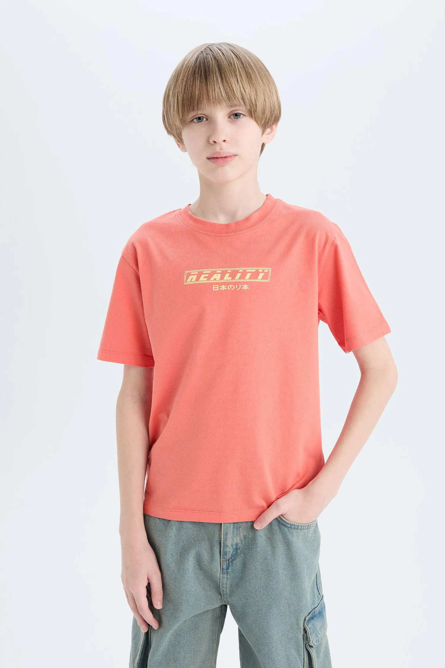 Men's Children's Bicycle Collar Back Printed Short Sleeve T-shirt