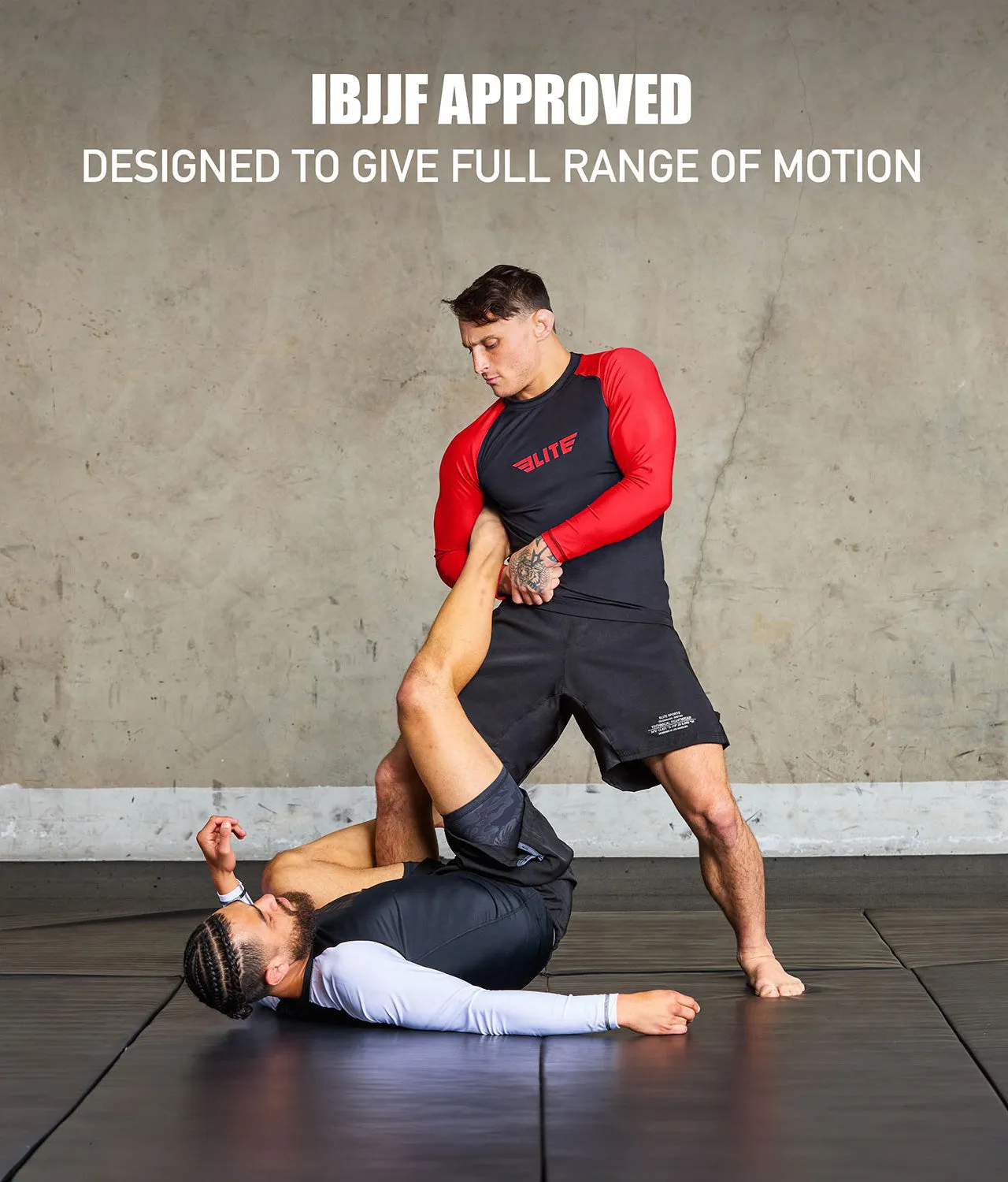 Men's Standard Red Long Sleeve MMA Rash Guard