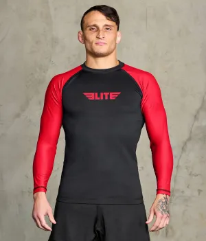 Men's Standard Red Long Sleeve MMA Rash Guard