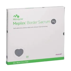 Mepilex Border Sacrum Ag Antimicrobial Self-adherent Soft Silicone Multi-layer Foam Dressing