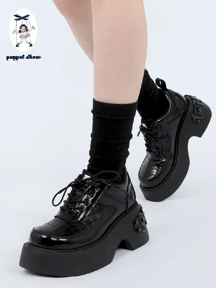 Metal Punk Style Small Leather Shoes【s0000011725】