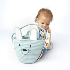 Mint Green Bunny Rope Basket