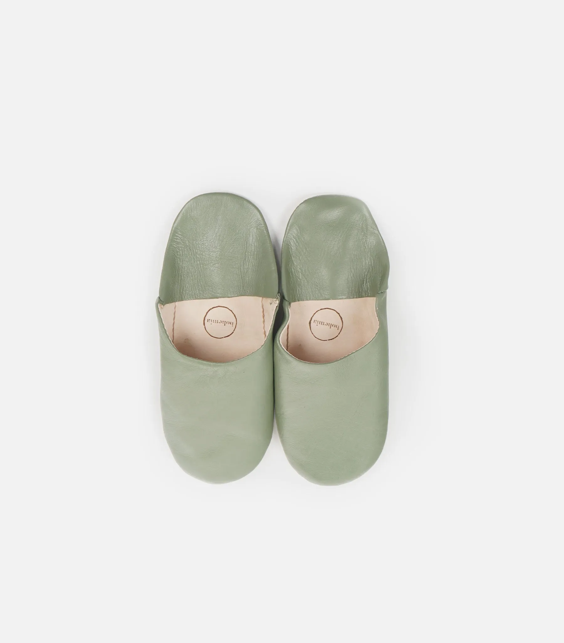 Moroccan Babouche Basic Slippers / Olive