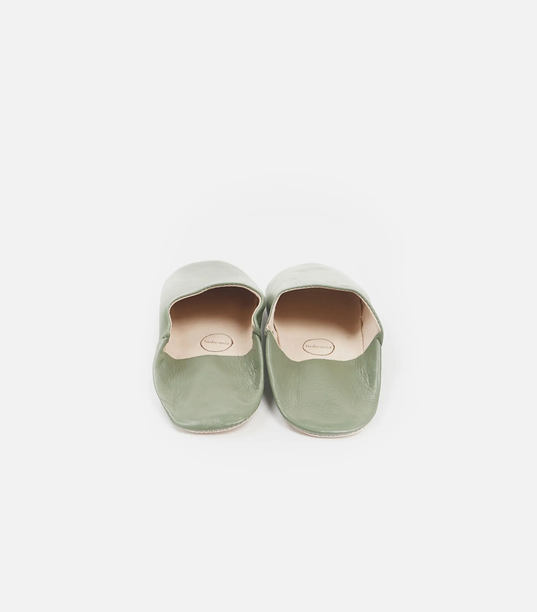 Moroccan Babouche Basic Slippers / Olive