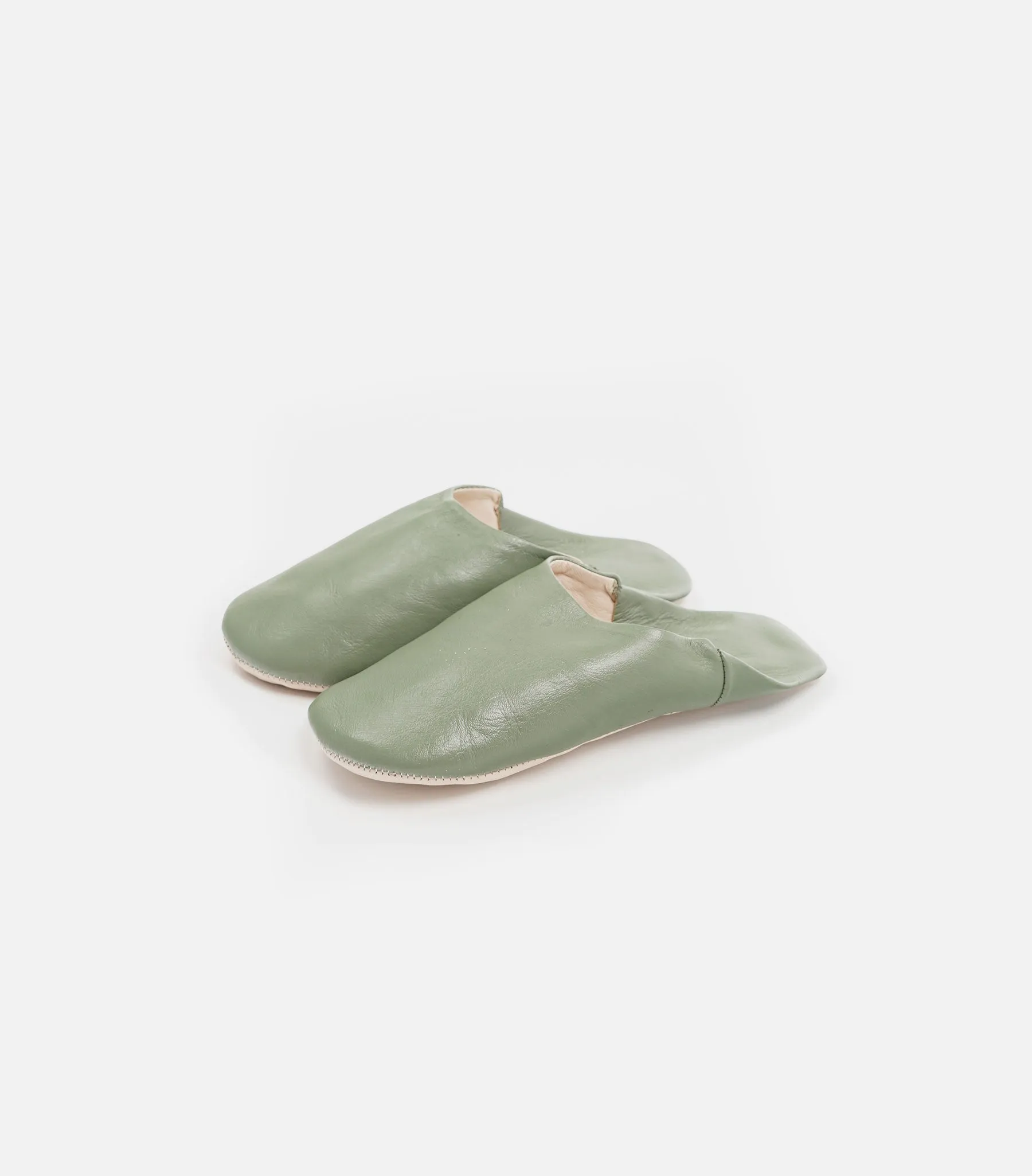 Moroccan Babouche Basic Slippers / Olive