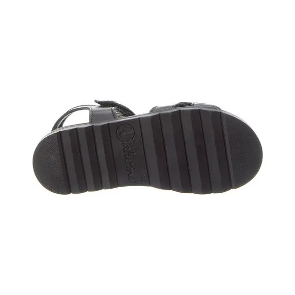 Naturino Galson Leather Sandal, Black