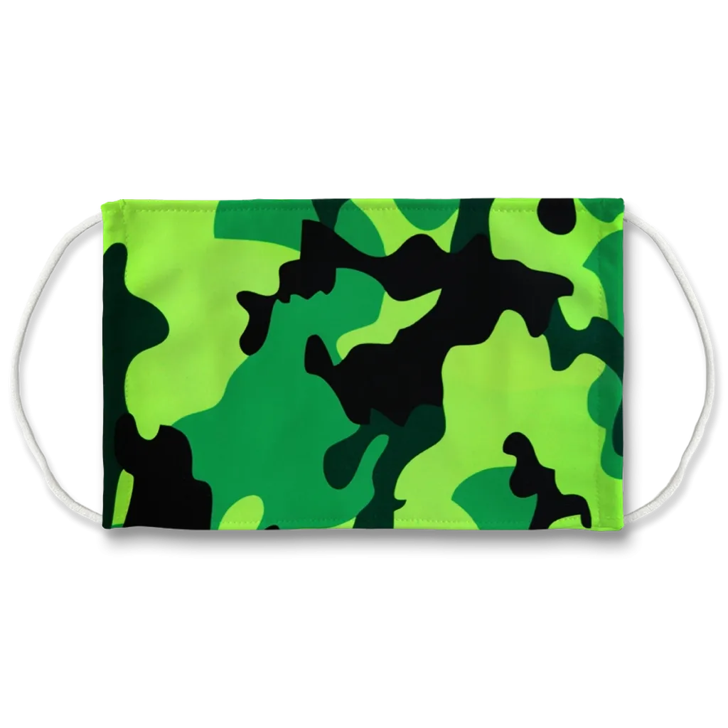 Neon Green Camo Face Mask