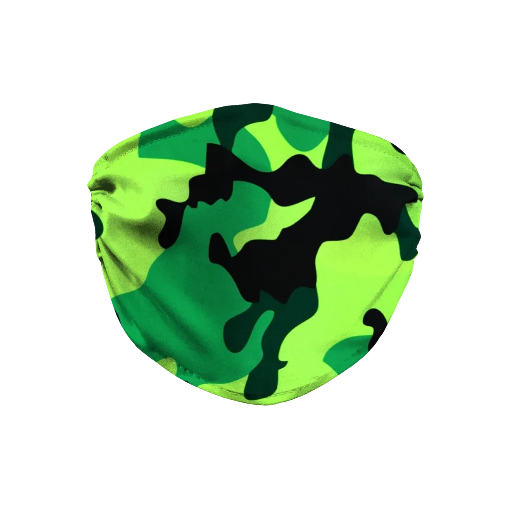 Neon Green Camo Face Mask