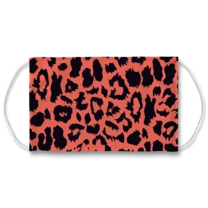 Neon Peach Leopard Spot Face Mask