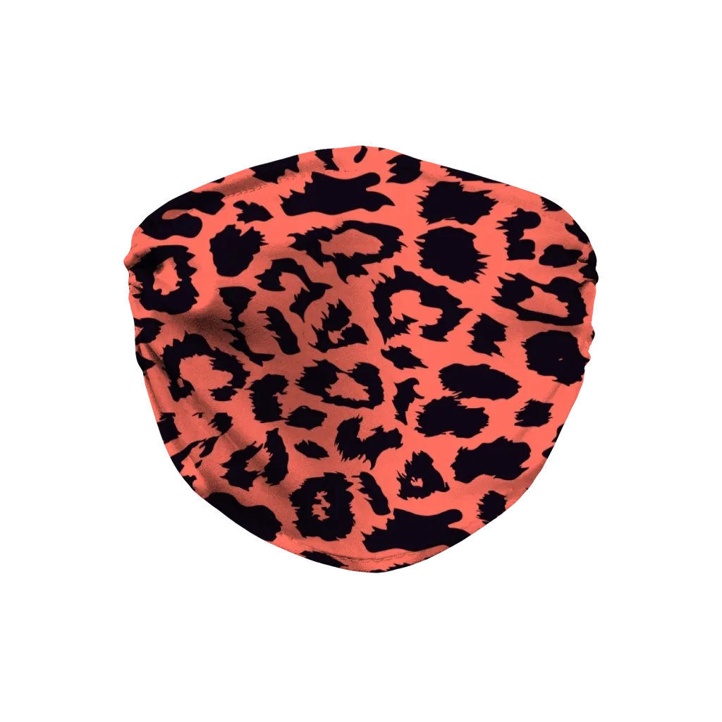 Neon Peach Leopard Spot Face Mask