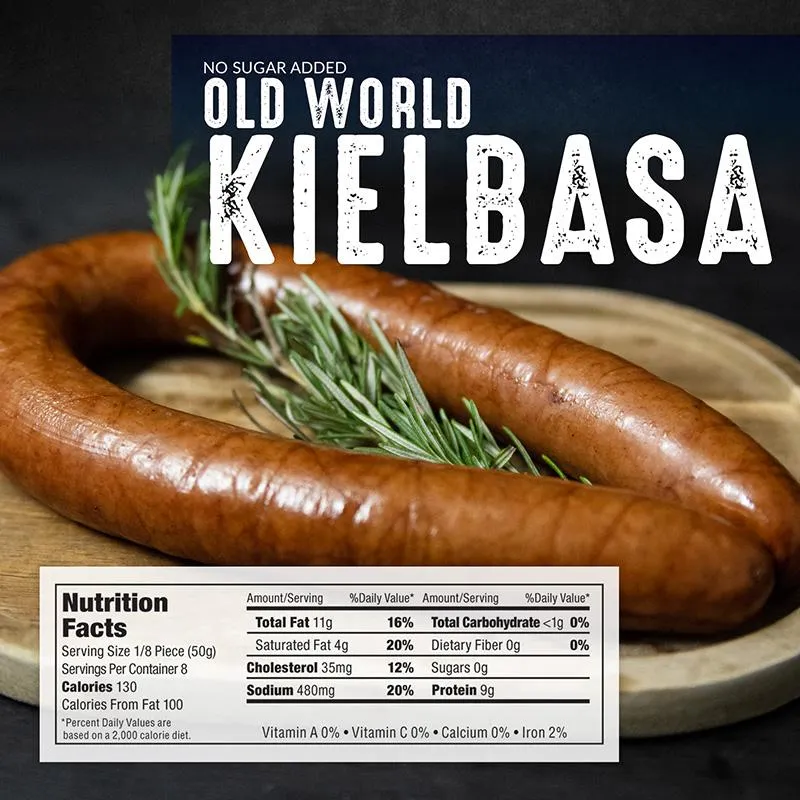 No Sugar Added Old World Kielbasa Sausage (4 Pack)