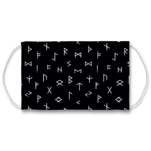 Norse Rune Black and White Fashion Face Mask