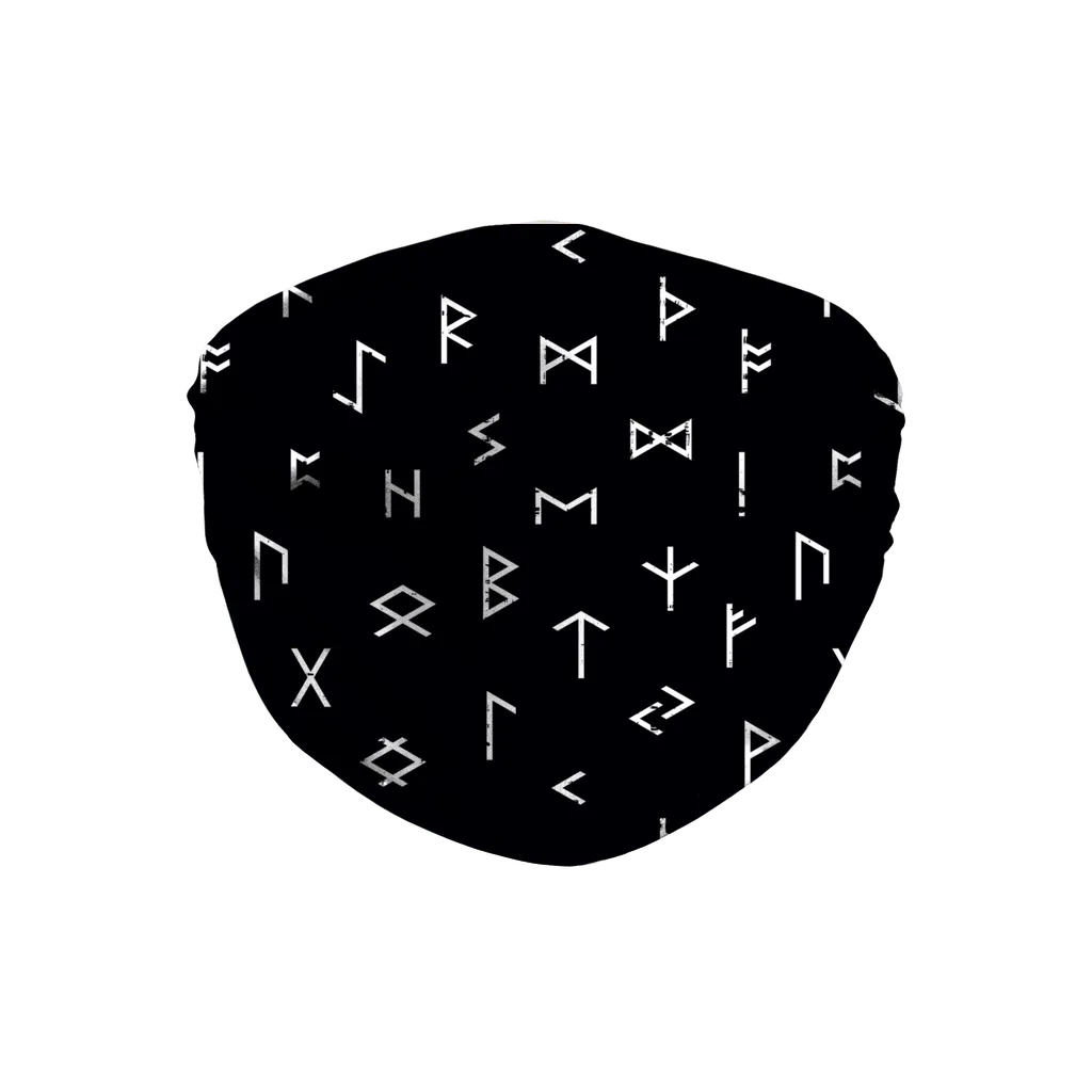 Norse Rune Black and White Fashion Face Mask