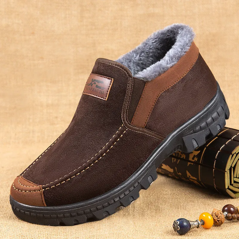 Old Beijing Cloth Shoes One-step Casual Men's Big Cotton Shoes