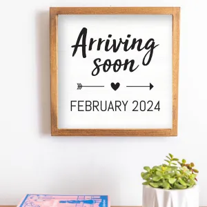 Personalized Arriving Soon 12” x 12” Wall Art