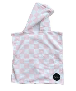 Pink Checks Hooded Towel/ Poncho