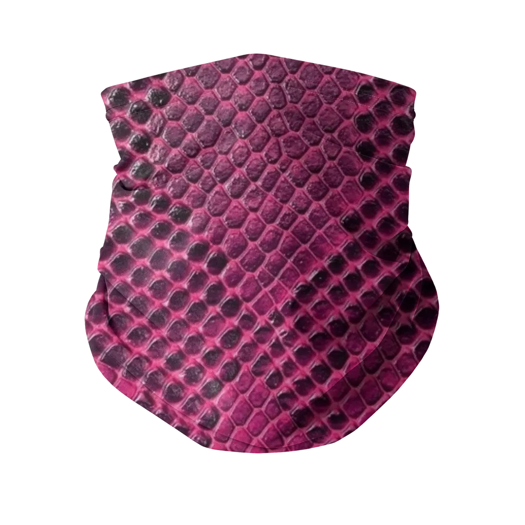 Pink Viper Snake Skin Print Neck Gaiter/Face Mask
