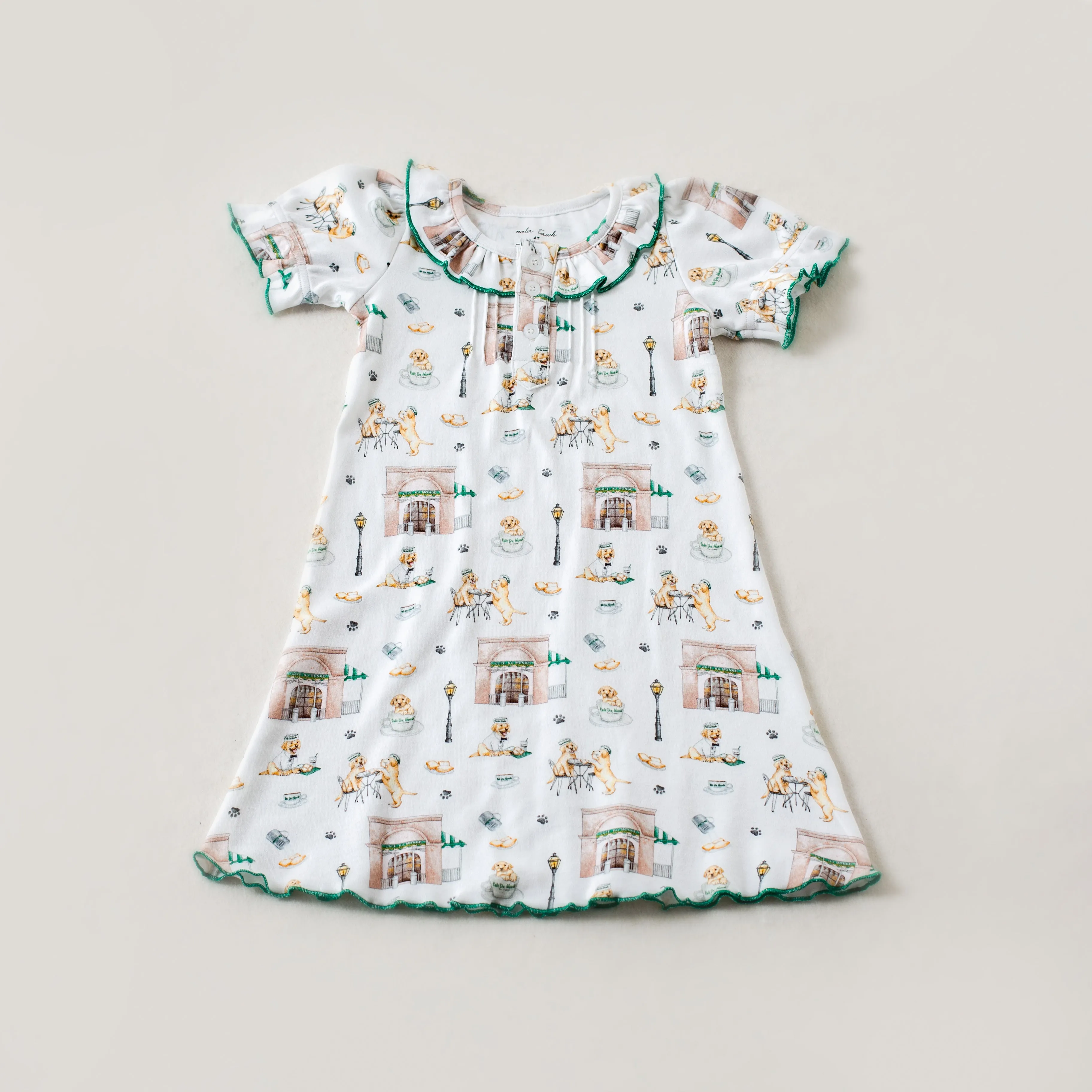 Powdered Sugar & Puppies Organic Cotton Play Dress