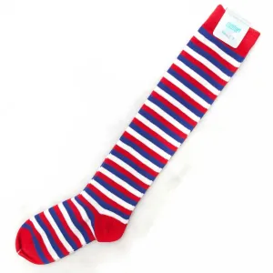 Premium Cotton Stripe Womens Knee High Socks Kids Party Costume Rainbow Socks