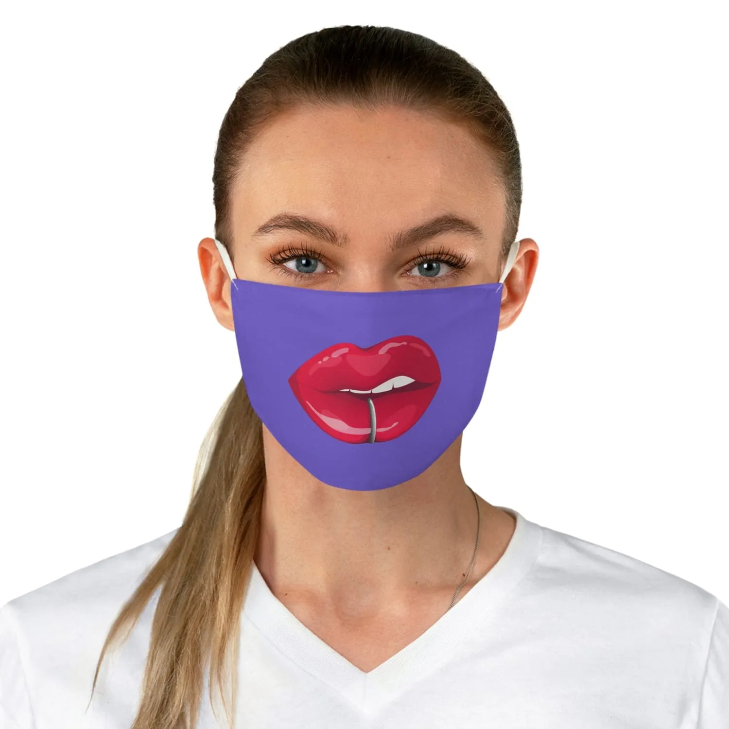 Purple Whuh?? Lips Fabric Face Mask