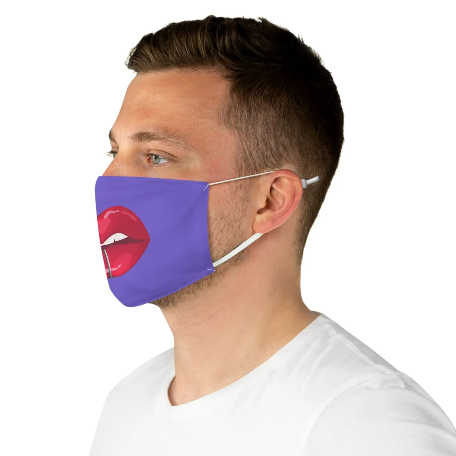 Purple Whuh?? Lips Fabric Face Mask