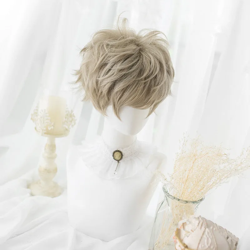 "GRAY / BEIGE HARAJUKU CURLY" SHORT WIG D041508