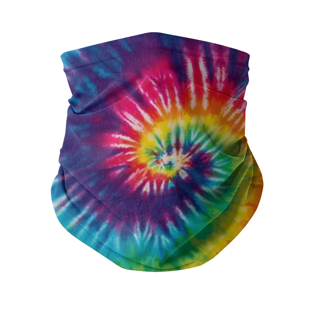 Rainbow Swirl Tie Dyed Neck Gaiter/Face Mask