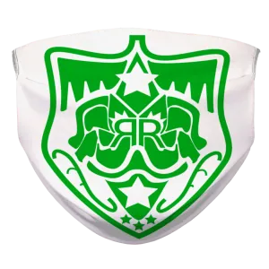 Real Royalty Green All Over Logo T-Shirt Sublimation Face Mask