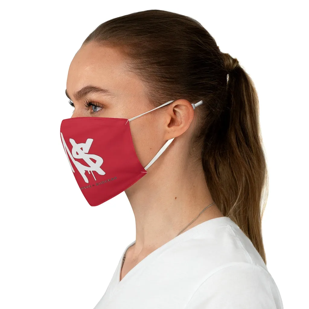 Red & White Fabric Face Mask