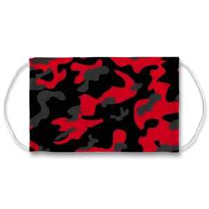 Red Black Grey Camo Face Mask