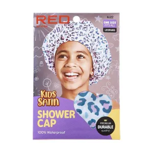 Red by Kiss Kids Soft Vinyl Shower Cap – Leak-Proof & Stylish Bath Time Protection | HJ22–HJ23