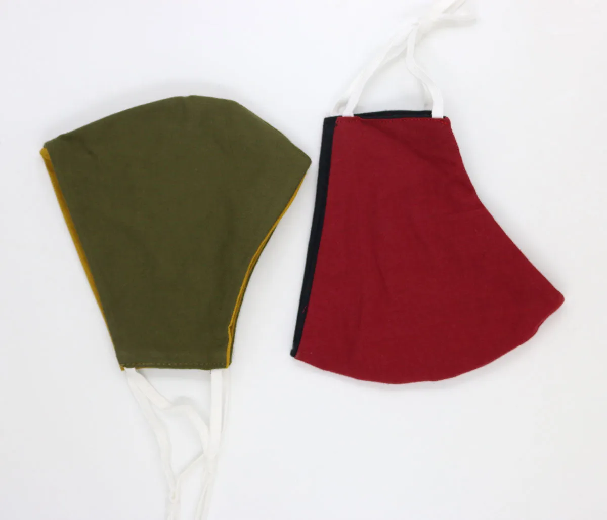 Reversible Colourful 3-layer Cloth Face Masks - Elastic (set of 2) - Adult
