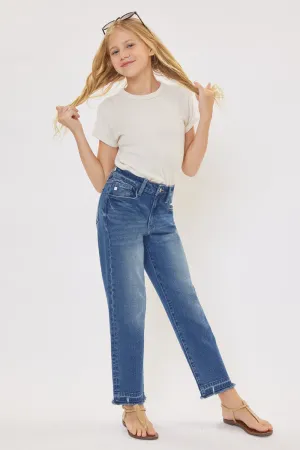 Royal High Rise Mini Straight Leg Kid Jeans