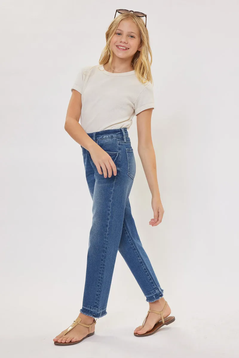 Royal High Rise Mini Straight Leg Kid Jeans