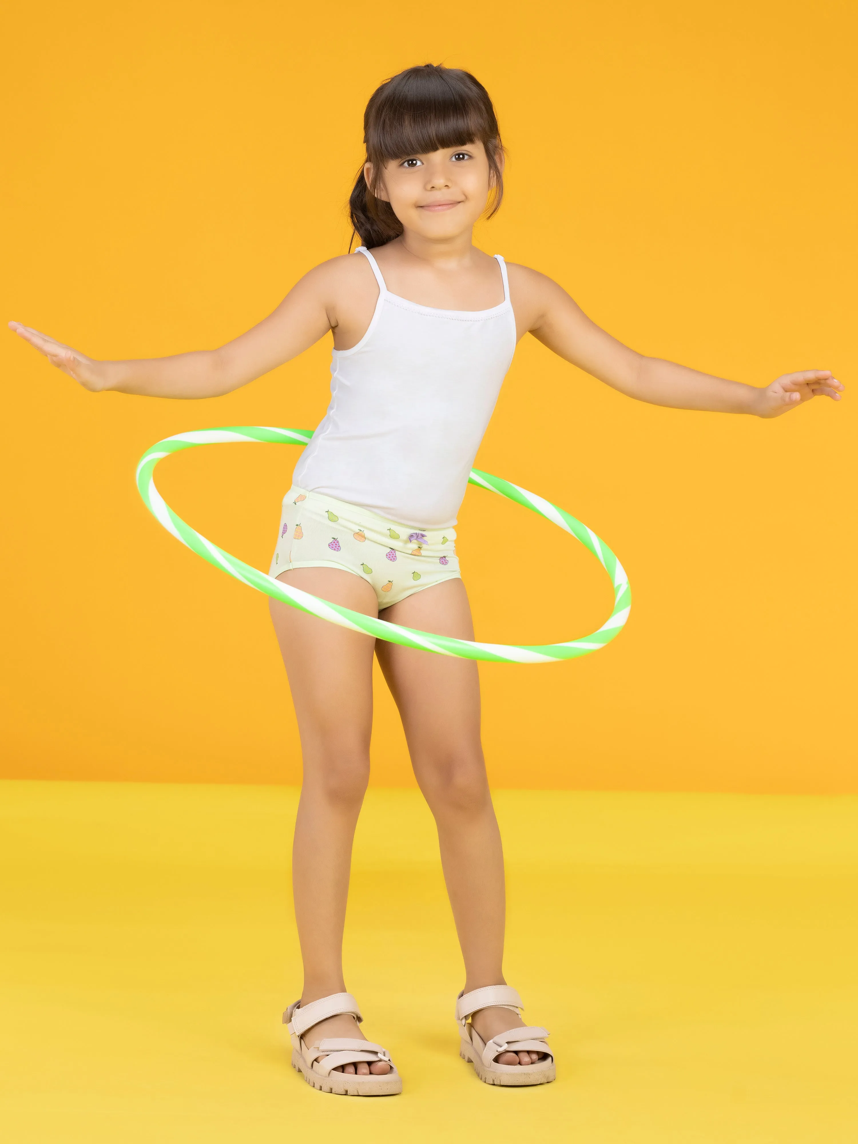 Scribbles Girls Hipsters Green Tencel Modal - Pineapple
