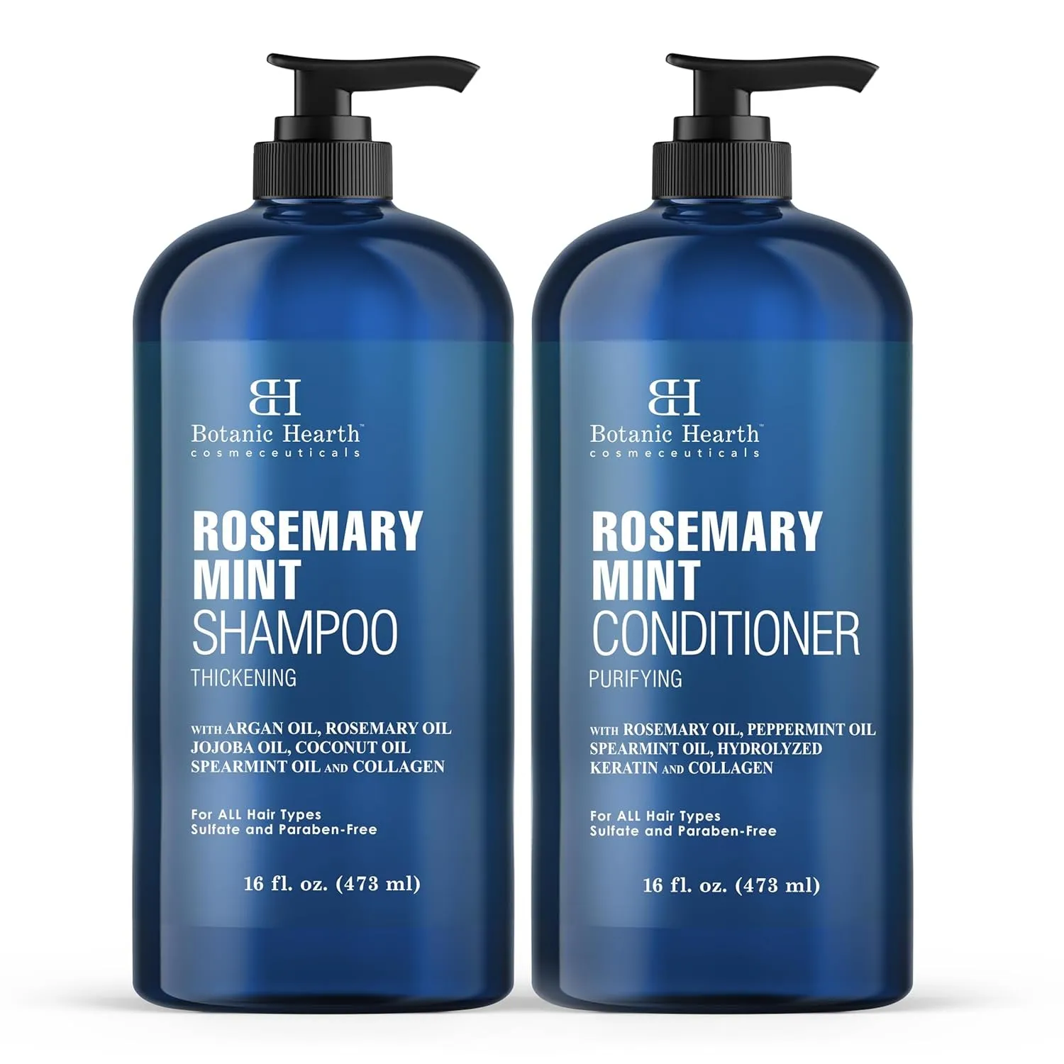 Shampoo and Conditioner Set - with 100% Pure Tea Tree Oil, for Itchy and Dry Scalp, Sulfate/Paraben Free - for Men and Women - 16 Fl Oz Each